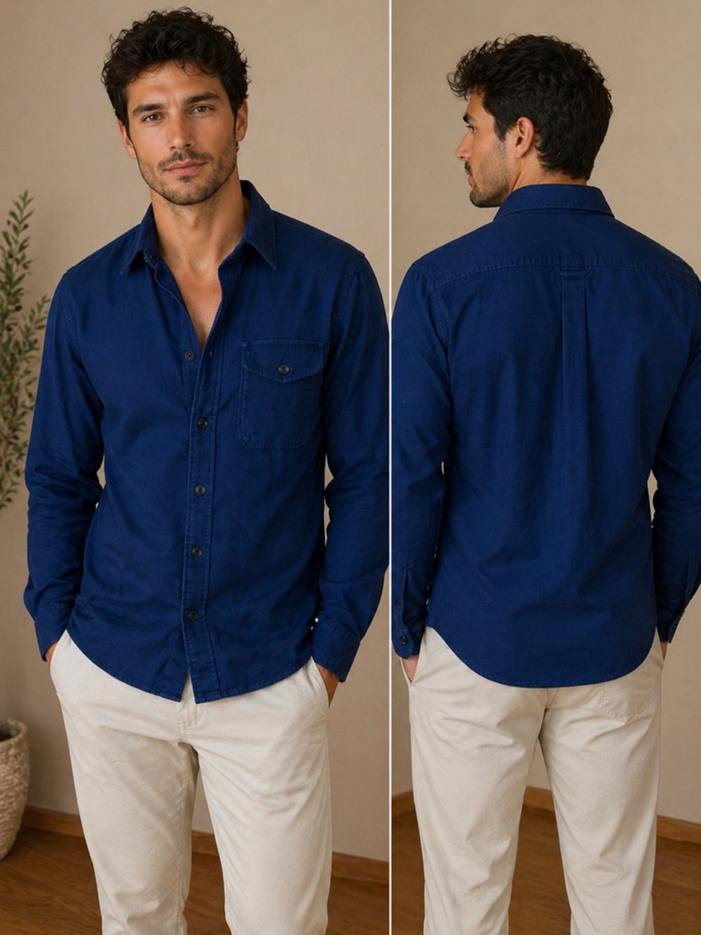 515. Goodfellow & Co Navy Long-Sleeve Button-Down Shirt